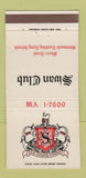Matchbook Cover - Swan Club Glenwood Landing LI NY 30 Strike