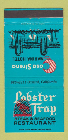 Matchbook Cover - Lobster Trap Casa Sirena Marina Hotel Oxnard CA 30 Strike