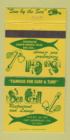 Matchbook Cover - Sea Grill Restaurant Fort Lauderdale FL 30 Strike