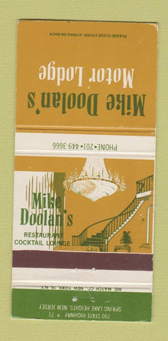 Matchbook Cover - Mike Doolan's Motor Lodge Spring Lake Heights NJ 30 Strike