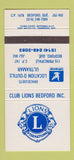 Matchbook Cover - Lions International Club Bedford QC 30 Strike