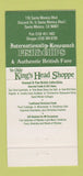 Matchbook Cover Ye Olde King's Head Shoppe Restaurant Santa Monica CA 30 Strike