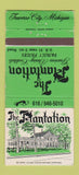 Matchbook Cover - The Plantation Restaurant Traverse City MI WEAR 30 Strike