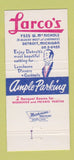 Matchbook Cover - Larco's Restaurant Detroit MI 30 Strike
