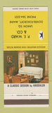 Matchbook Cover - Kroehler Furnitture PE Ward Dover Foxcroft ME 30 Strike