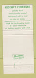Matchbook Cover - Kroehler Furnitture PE Ward Dover Foxcroft ME 30 Strike