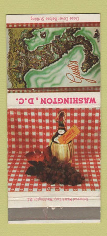 Matchbook Cover - Gusti's Restaurant Washington DC Italian 30 Strike