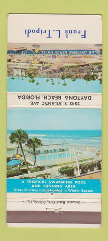Matchbook Cover - Blue Waters Beach Motel Daytona Beach FL Imprint 30 Strike
