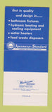 Matchbook Cover American Standard Bathroom Fixtures Houston TX Golder 30 Strike