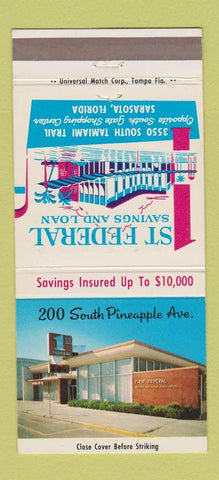 Matchbook Cover - 1st Federal Savings and Loan Sarasota FL 30 Strike