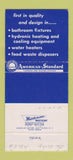 Matchbook Cover - American Standard Heating Cooling Allegheny Sales 30 Strike