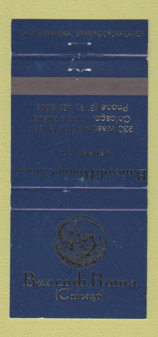 Matchbook Cover - Banco Di Roma Chicago IL 30 Strike