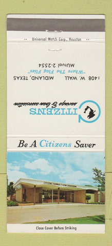 Matchbook Cover - Citizens Savings and Loan Midland TX 30 Strike