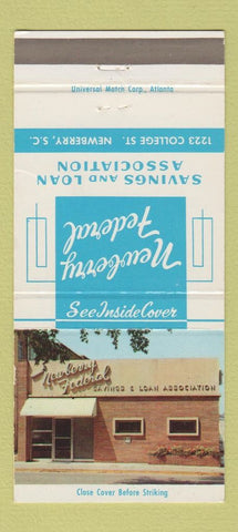 Matchbook Cover - Newberry Federal Saving sand Loan Newberry SC 30 Strike