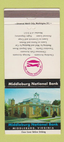 Matchbook Cover - Middleburg National Bank VA 30 Strike