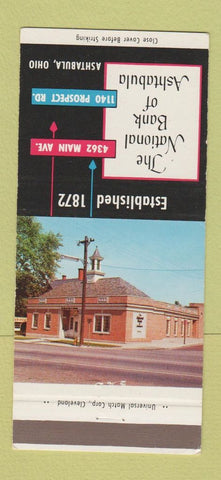 Matchbook Cover - The National Bank of Ashtabula OH 30 Strike