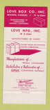 Matchbook Cover - Love Box Company Wichita KS SAMPLE 30 Strike