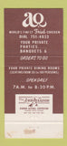 Matchbook Cover - AQ Chicken House Fried Chicken Springdale AR 30 Strike