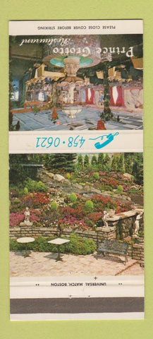 Matchbook Cover - Prince Grotto Restaurant Lowell MA 30 Strike
