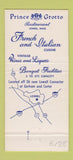 Matchbook Cover - Prince Grotto Restaurant Lowell MA 30 Strike