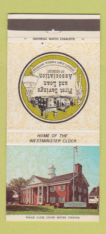 Matchbook Cover - First Savings and Loan Hickory NC 30 Strike