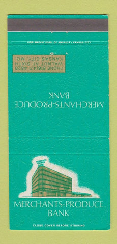 Matchbook Cover - Merchants Produce Bank Kansas City MO 30 Strike