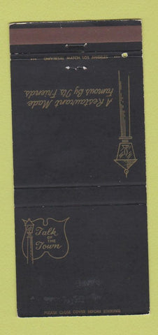 Matchbook Cover - Talk of the Town Restaurant Santa Barbara CA 30 Strike