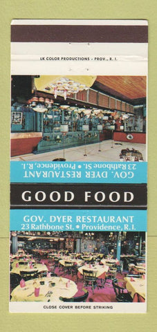 Matchbook Cover - Gov Dyer Restaurant Providence RI 30 Strike