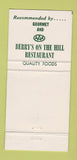 Matchbook Cover - Berry's Restaurant Orangeburg SC 30 Strike