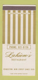 Matchbook Cover - Lahieve's Restaurant Princeton NJ 30 Strike
