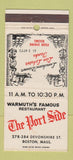 Matchbook Cover - The Port Side Boston MA 30 Strike