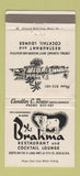 Matchbook Cover - The Brahma Restaurant Ocala FL 30 Strike