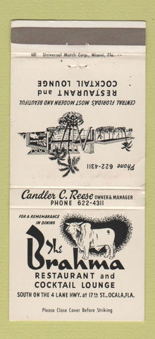 Matchbook Cover - The Brahma Restaurant Ocala FL 30 Strike