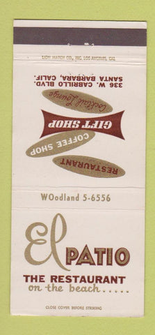 Matchbook Cover - El Patio Restaurant Santa Barbara CA 30 Strike