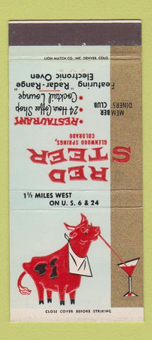 Matchbook Cover - Red Steer Denver Colorado 30 Strike