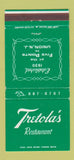 Matchbook Cover - Tretola's Restaurant Union NJ 30 Strike