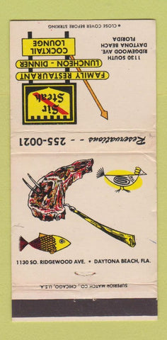 Matchbook Cover - Sir Steak Restaurant Daytona Beach FL WEAR 30 Strike