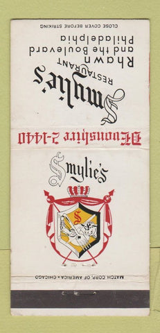 Matchbook Cover - Smylie's Restaurant Philadelphia PA 30 Strike