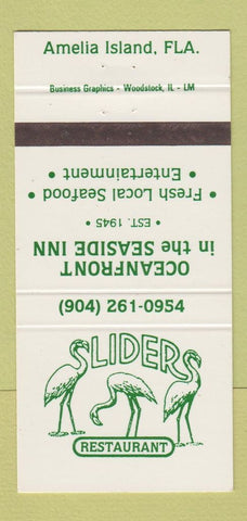 Matchbook Cover - Sliders Restaurant Ameilia Island FL 30 Strike