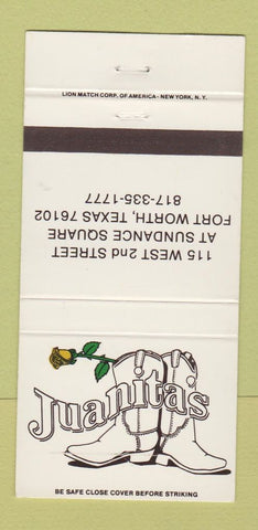 Matchbook Cover - Juanita's Fort Worth TX 30 Strike