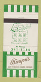 Matchbook Cover - Binyon's Chicago IL Restaurant WEAR 30 Strike