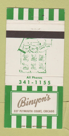 Matchbook Cover - Binyon's Chicago IL Restaurant WEAR 30 Strike