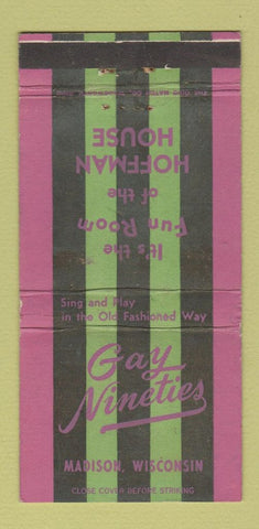 Matchbook Cover - Gay Nineties Madison WI WEAR 30 Strike