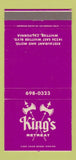 Matchbook Cover - King's Retreat Whittier CA 30 Strike