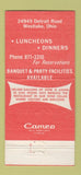 Matchbook Cover - Dover Chalet Restaurant Westlake OH 30 Strike