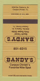 Matchbook Cover - Bandy's Corpus Christi TX 30 Strike