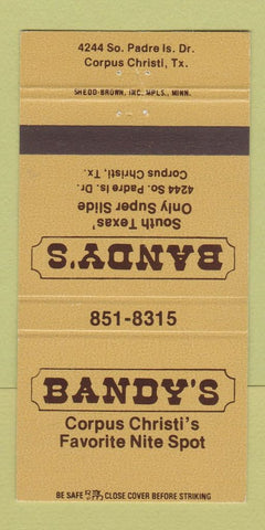 Matchbook Cover - Bandy's Corpus Christi TX 30 Strike