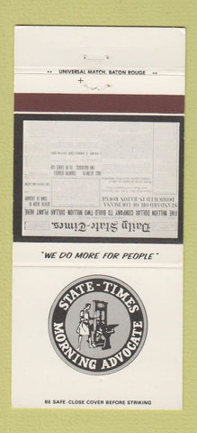 Matchbook Cover - State Times Morning Advocate Baton Rouge LA 30 Strike