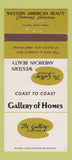 Matchbook Cover - Gallery of Homes Western American Realty AZ 30 Strike