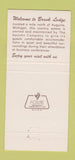 Matchbook Cover - Brook Lodge Upjohn Augusta MI 30 Strike